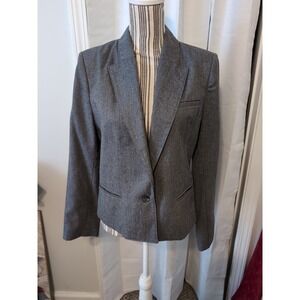 Vintage Ferncroft Women's Gray Wool Blazer Size 9/10 Office, Preppy, Classic